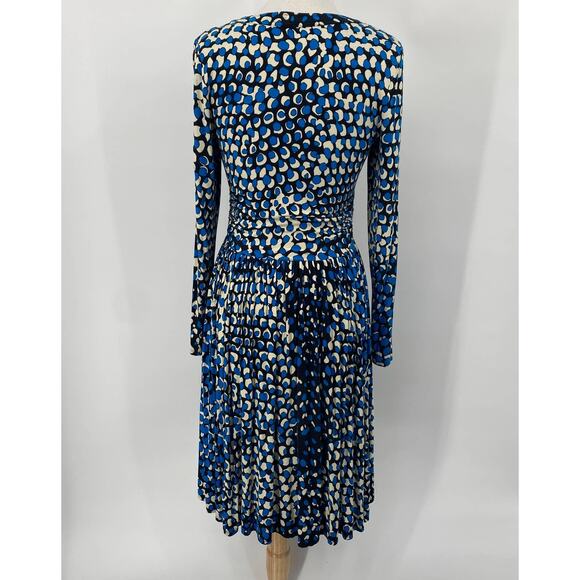 Anthropologie Plenty by Tracy Reese Dotscape Fit & Flare Abstract Print Blue M - Picture 6 of 9